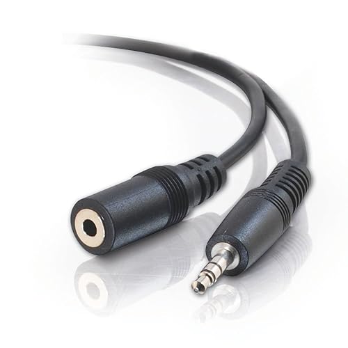 C2G Legrand 3.5mm Male to Female Cable, Stereo Audio Extension Cable, Black Auxillary Port Extension Cable, 5 Foot Audio Extension Cable, 1 Count, C2G 13787