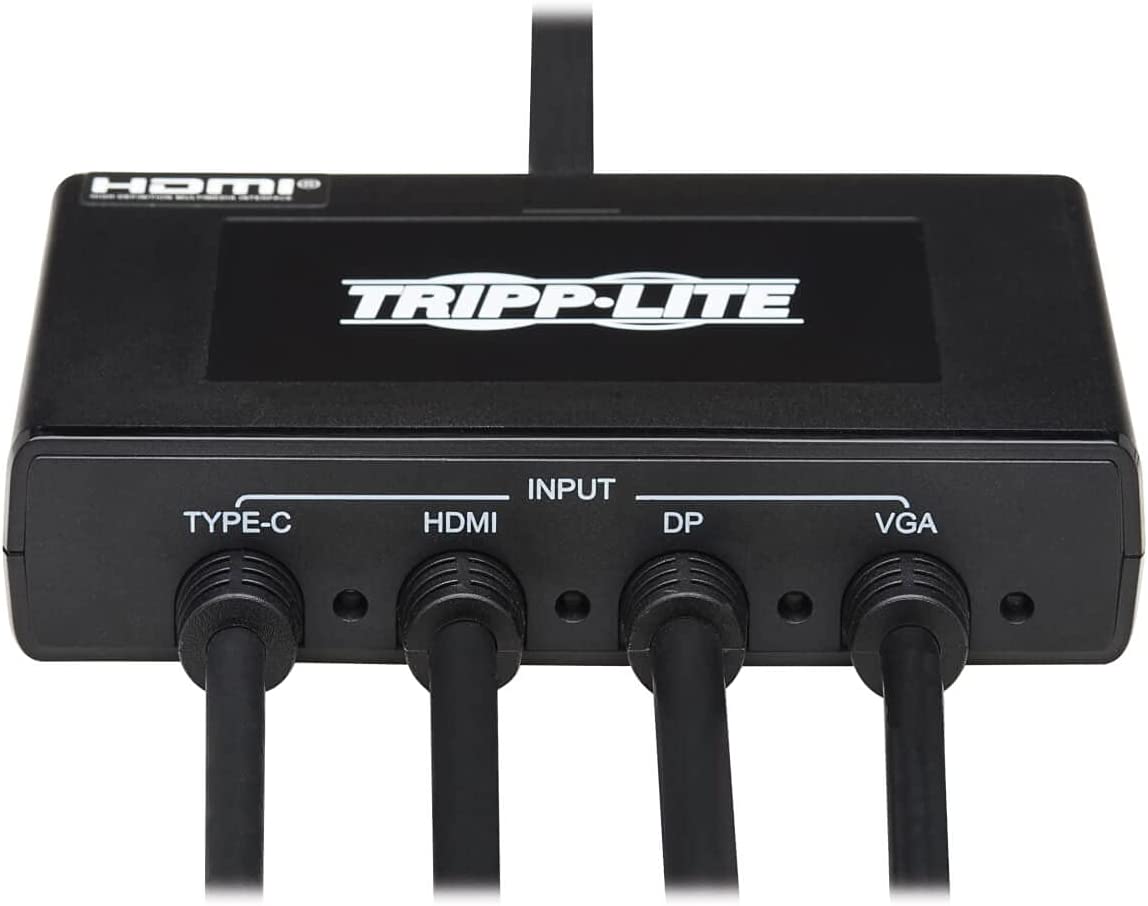 Tripp Lite Presentation Adapter 4-Port 4K60Hz HDMI DP USB C &amp; VGA to HDMI (B321-4X1-HDVC)