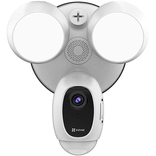 EZVIZ Floodlight Security Camera WiFi 1080P, Motion-Activated Enhanced with PIR&H265, Floodlight&Siren Alarm, Starlight Color Night Vision, Two-Way Audio, Weather Proof (LC1C) 1 Count (Pack of 1)
