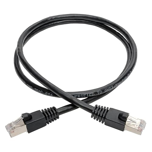 Tripp Lite Cat6a Ethernet Cable, 10G-Certified Patch Cable, Snagless, Shielded STP PoE Ethernet Cord, 4 ft, Black (N262-004-BK) 4ft. Black