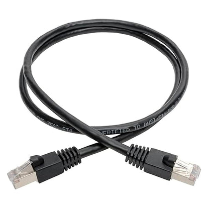 Tripp Lite Cat6a Ethernet Cable, 10G-Certified Patch Cable, Snagless, Shielded STP PoE Ethernet Cord, 4 ft, Black (N262-004-BK) 4ft. Black