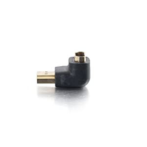 C2g/ cables to go C2G HDMI Adapter, HDMI Male to HDMI Female Right Angle Adapter, Fits in Tight Spaces, for Wall Mounted TVs, 90 Degrees, Cables to Go 40999 Right Angle HDMI Adapter