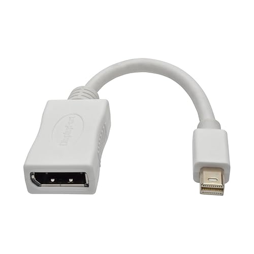 Tripp Lite 6in Mini DisplayPort 1.2a to DisplayPort Video Adapter Converter Cable 4Kx2K @ 60Hz M/F 6" White (P139-06N-DP-V2B)