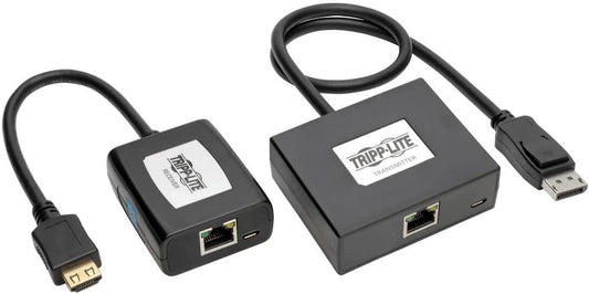 Tripp Lite DisplayPort to HDMI over Cat5/6 Active Extender Kit, Pigtail-Style Transmitter &amp; Receiver, Video/Audio, 1080/60p, Up to 150ft. (B150-1A1-HDMI),Black