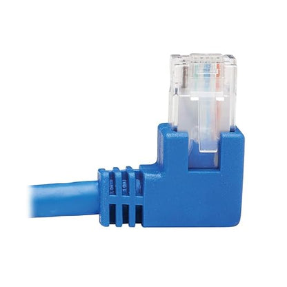 Tripp Lite Right Angle Cat6 Ethernet Cable, Gigabit Molded UTP Network Patch Cable, Blue, 15 ft. (N204-015-BL-RA)