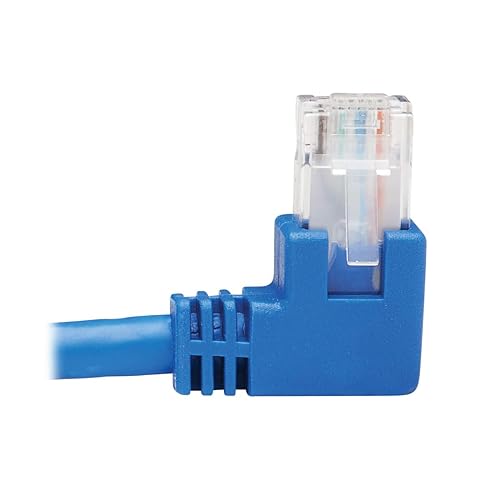 Tripp Lite Right Angle Cat6 Ethernet Cable, Gigabit Molded UTP Network Patch Cable, Blue, 20 ft. (N204-020-BL-RA)