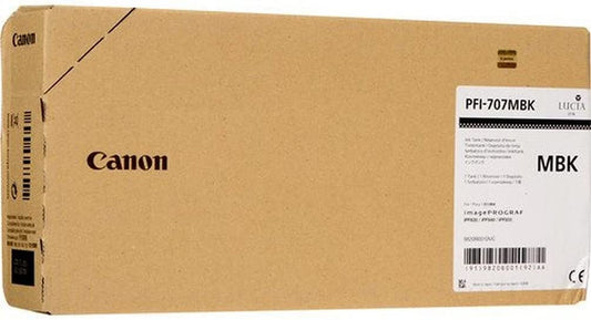 Canon PFI-707 MBK - 700 ml - Matte Black - Original - Ink Tank - for imagePROGRAF iPF830, iPF830 MFP M40, iPF840, iPF840 MFP M40, iPF850, iPF850 MFP M40