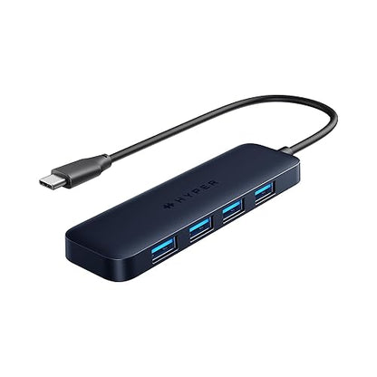 Hyper Drive 4 Port USB A to USB C Hub. Connect Devices w/ 4 Fast USB-A Ports, 5Gbps Data Transfer Speed USB A and C Hub. Plug-and-Play Hyper USB C Hub. Made with EcoSmart Recycled Materials.