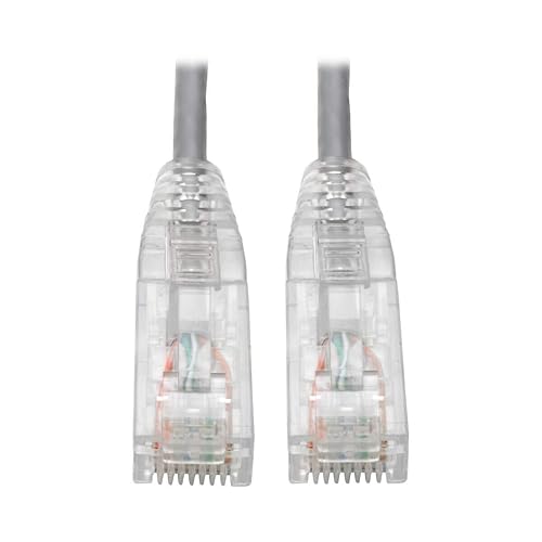 Tripp Lite Cat6 Gigabit Patch Cable, RJ45 M/M, Gigabit, Snagless, Molded, Slim, Gray, 1 ft. (N201-S01-GY) Gray 1 ft.