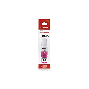 Canon GI-20 Magenta Ink Bottle, Compatible to PIXMA G6020 and G5020 MegaTank Printers, Mega Ink Bottle