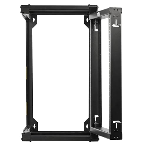 Tripp Lite 16U Wall-Mount Open Frame Server Rack Enclosure, 2-Post, Hinged Front, Heavy-Duty Steel, 12-24 Threaded & Numbered Mounting Holes, 5-Year Warranty (SRWO16US)
