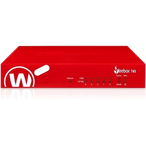 Trade Up to - WatchGuard Firebox T45-W-PoE Network Security Appliance with 1 Year Total Security Suite License - Advanced Firewall, VPN, Intrusion Prevention (WGT48671-US)
