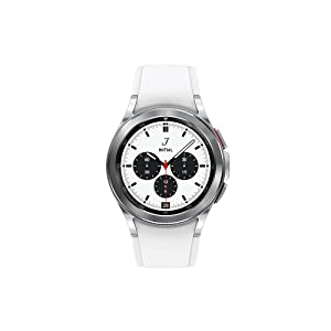 Samsung Galaxy Watch4 Classic 42mm Silver Stainless Steel - Google Wear OS, 1.19" Round Display, Rotating Bezel, HR Monitor, VO2 Max, Fitness Tracking, Sleep Management (CAD Version &amp; Warranty)