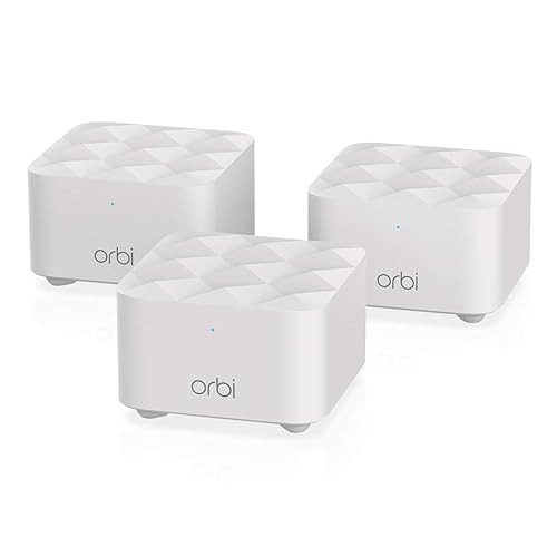 NETGEAR Orbi Whole Home Mesh WiFi System (RBK13) – Router replacement covers up to 4,500 sq. ft. with 1 Router & 2 Satellites Mesh 3-Pack