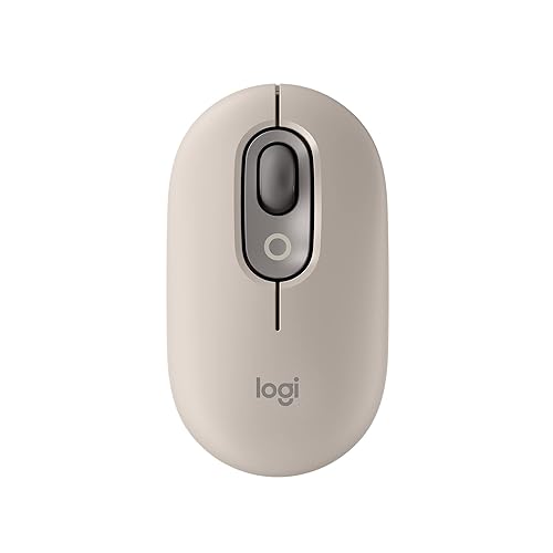 Logitech POP Mouse, Wireless Mouse with Customizable Emojis, SilentTouch Technology, Precision/Speed Scroll, Compact Design, Bluetooth, Multi-Device, OS Compatible - Mist Mist POP Mouse