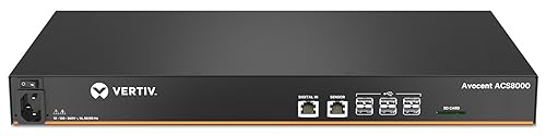 Vertiv Avocent ACS8000 Serial Console, 16 Port Serial Console Server, Gigafit fiber Connectivity, USB Sensor Port, Remote Data Center and Out of Band Management, Single AC Power (ACS8016SAC-400) Base Model 16-Port, Single AC