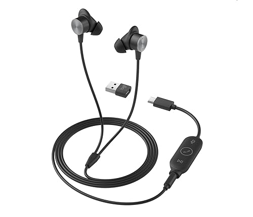 Logitech Zone Wired Earbuds Graphite 0.9x0.6x0.9 Minimalist