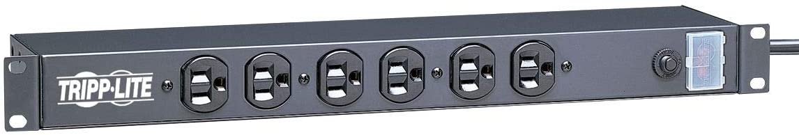 Tripp Lite Power Strip (Rack-mountable) - AC 120 V - Input: NEMA 5-15 - Output connectors: 6 (NEMA 5-15) - 1U - 19" - 15 ft - Black