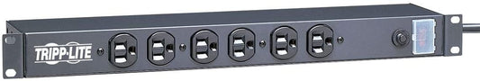 Tripp Lite Power Strip (Rack-mountable) - AC 120 V - Input: NEMA 5-15 - Output connectors: 6 (NEMA 5-15) - 1U - 19" - 15 ft - Black