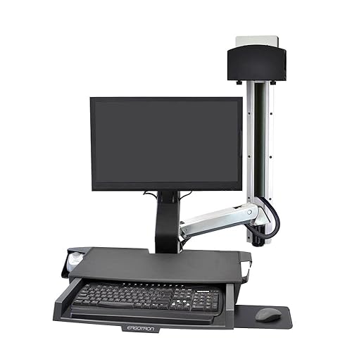 Ergotron 45-594-026 StyleView Combo Arm System with Worksurface and CPU Holder