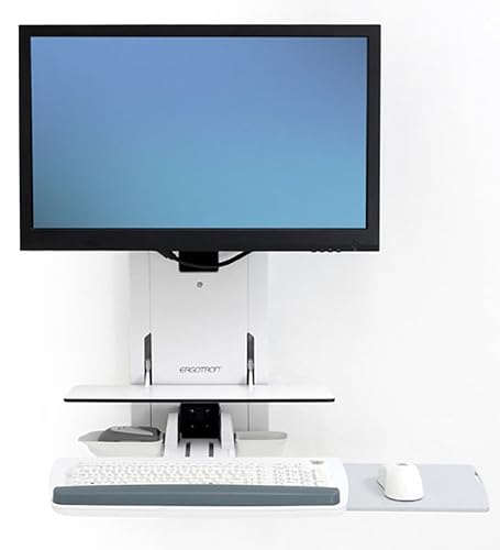 Ergotron StyleView Sit-Stand Vertical Lift Patient Room for 24 LCD Display/Keyboard/Mouse/Bar Code Scanner - White