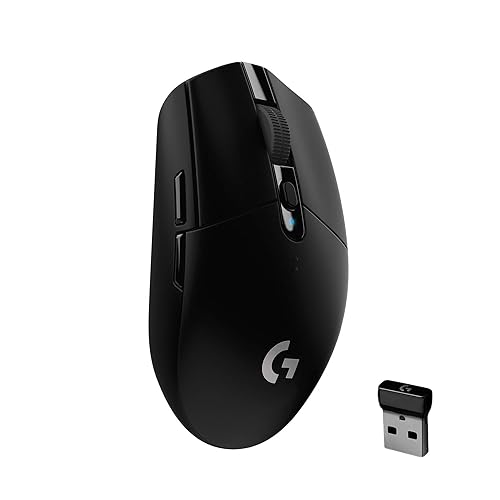Logitech G305 LIGHTSPEED Wireless Gaming Mouse, Hero 12K Sensor, 12,000 DPI, Lightweight, 6 Programmable Buttons, 250h Battery Life, On-Board Memory, PC/Mac - Black Black Mouse