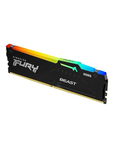 Kingston Technology Kingston Fury Beast 32GB 6000MT/s DDR5 CL36 RGB Desktop Memory Single Module | Infrared Syncing | AMD Expo | Plug N Play | KF560C36BBEA-32 Black 32GB 6000MT/s 6000MT/s CL36