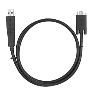 Targus 1M USB-C Male with Screw to USB-C Male Cable with USB-A Tether, Black (ACC1133GLX) USB-C Male to USB-C Male with USB-A Tether