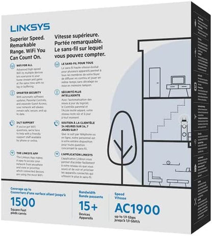 Linksys MAX-Stream AC1900 MU-MIMO GIGABIT Router, (EA7500V3-CA)
