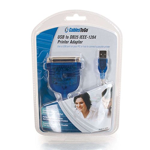 C2G 16899 USB To DB25 IEEE-1284 Parallel Printer Adapter Cable, 6 Feet