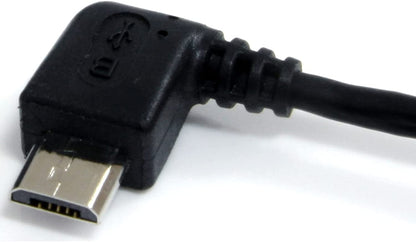StarTech.com 6 ft. (1.8 m) USB to Micro USB Cable - USB 2.0 A to Left Angle Micro B - Black - Micro USB Cable (UUSBHAUB6LA) 6 ft / 2m Left Angle