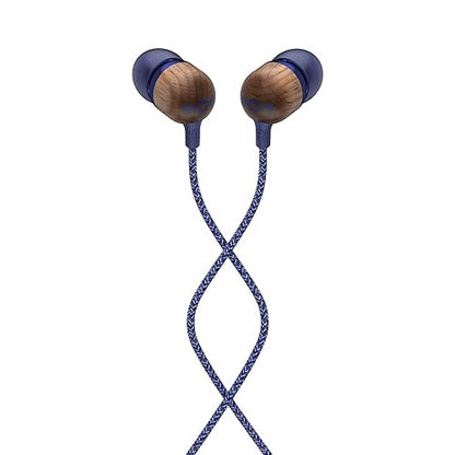 House of Marley | Smile Jamaica Wired in-Ear Headphones - in-line Microphone with 1-Button Remote | Noise Isolating | Durable | Tangle Free Cable | Denim