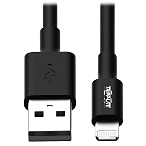 Tripp Lite Apple MFI Certified 10 inch Lightning to USB Cable Sync Charge iPhone/iPod/iPad - Black (M100-10N-BK) 10 in. Black
