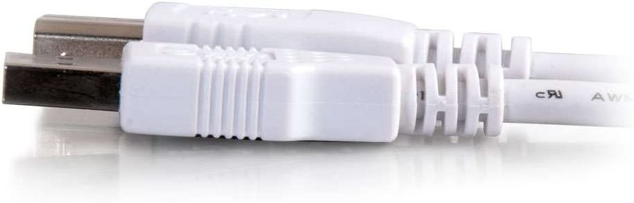C2g/ cables to go C2G USB Cable, USB 2.0 Cable, USB A to B Cable, 6.56 Feet (2 Meters), White, Cables to Go 13172 White 6.6 Feet USB A Male to B Male
