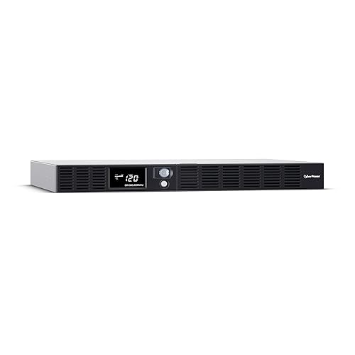 CyberPower OR1000LCDRM1U Smart App LCD UPS System, 1000VA/600W, 6 Outlets, AVR, 1U Rackmount 1000VA UPS System