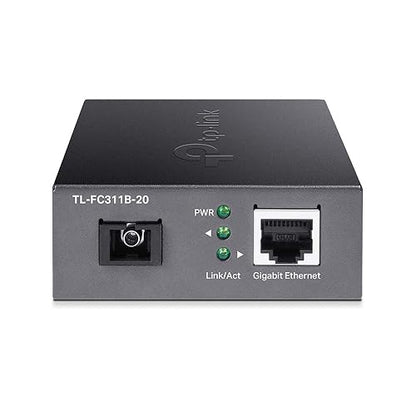 TP-Link TL-FC311B-20 | Gigabit WDM SFP to RJ45 Fiber Media Converter | Fiber to Ethernet Converter | 10/100/1000Mbps RJ45 Port to 1000Base-LX Single-Mode Fiber | Extend Fiber Distance Up to 20 km