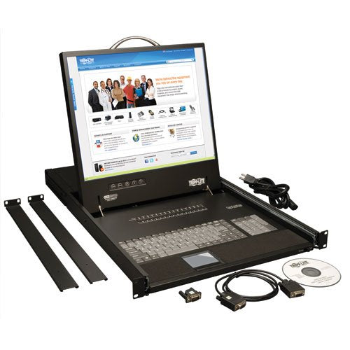 Tripp Lite NetController 16-Port Rackmount Console KVM Switch Steel with 19-Inch LCD Screen, Touchpad & Keyboard, Daisy-Chain up to 256 Devices, 1URM, 1-Year Warranty (B040-016-19) 16 Port