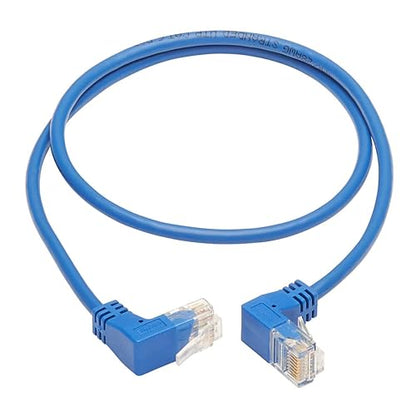 Tripp Lite Up/Down Angle Cat6 Ethernet Cable, Gigabit Molded Slim UTP Network Patch Cable, Blue, 2 ft. (N204-S02-BL-UD) Up/Down Angle 2-ft.