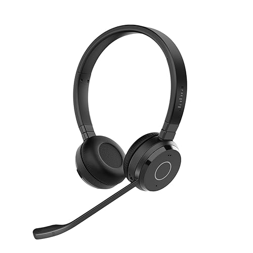 Jabra Evolve 65 TE (Third Edition) Wireless Dual-Ear Headphones w/Charging Stand - Noise-Canceling Mic, 16 hr Battery Life, Dual Connectivity, MS Teams Certified, Supports Other Platforms, Black