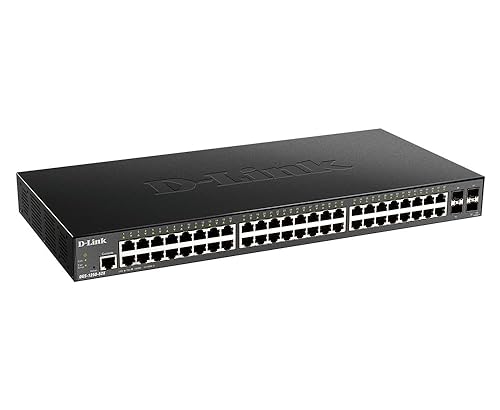 D-Link Ethernet Switch, 52 Port Smart Managed Gigabit Ethernet w/ 4 10G SFP+ Ports Uplink, Business Network 6kV Surge Protection (DGS-1250-52X)