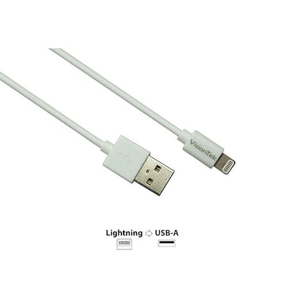 VisionTek 900863 Lightning to USB 2 Meter MFI Cable, White