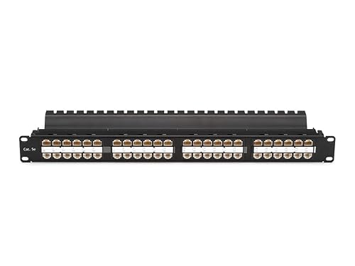 Black Box CAT5e Feed-Through Patch Panel - 1U, Unshielded, 48-Port - 48 x RJ-45 - 48 Port(s) - 48 x RJ-45 - 48 x RJ-11 - 1U High - 19" Wide - Rack-mountable - TAA Compliant