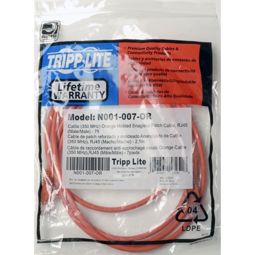 Tripp Lite Eaton Series Cat5e 350 MHz Snagless Molded (UTP) Ethernet Cable (RJ45 M/M), PoE - Orange, 10 ft. (3.05 m) - 10 ft Category 5e Network Cable for Network Device - First End: 1 x RJ-45 Network - Male - Second End: 1 x RJ-45 Network