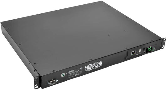 Tripp Lite Switched PDU with ATS, 2/2.4KW Single Phase, 200/240V, 10 Outlet (C13), 2 C14 Input, 3.6M Cords 1U Rack-Mount Power, TAA (PDUMH15HVATNET) Switched + ATS