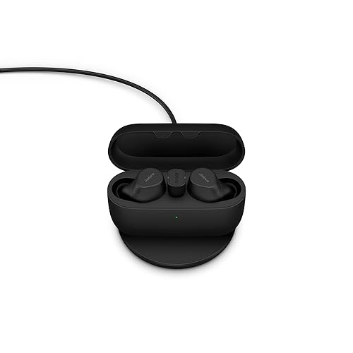 Jabra Evolve2 True Wireless Bluetooth Earbuds with Wireless Charging Pad - Active Noise Cancellation, MultiSensor Voice Technology - Certified to Work with Your Virtual Meeting Apps - Black USB-C UC
