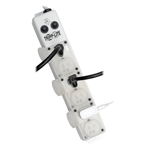 Tripp Lite Safe-IT Power Strip Medical Hospital Grade Antimicrobial UL1363A 6 Outlet 15A 7ft Cord PS-607-HG-OEM