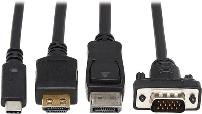 Tripp Lite Presentation Adapter 4-Port 4K60Hz HDMI DP USB C &amp; VGA to HDMI (B321-4X1-HDVC)