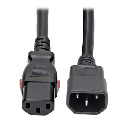 Tripp Lite Computer Power Cord Extension (C14 to C13 Power Cord), Heavy Duty, Locking C13 Connector, 15A, 100-250V, 14AWG, 6 ft. (P005-L06)