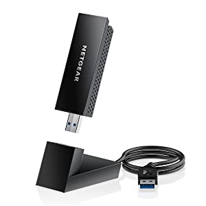 NETGEAR Nighthawk WiFi 6E USB 3.0 Adapter (A8000) | AXE3000 Tri-Band Wireless Gigabit Speed (Up to 3Gbps) | New 6GHz Band | for Windows PC AXE3000, USB 3.0