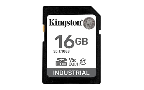 Kingston Industrial SD Card, Up to 100MB/s, High Endurance, UHS-I U3 V30 A1, (SDIT/16GB)